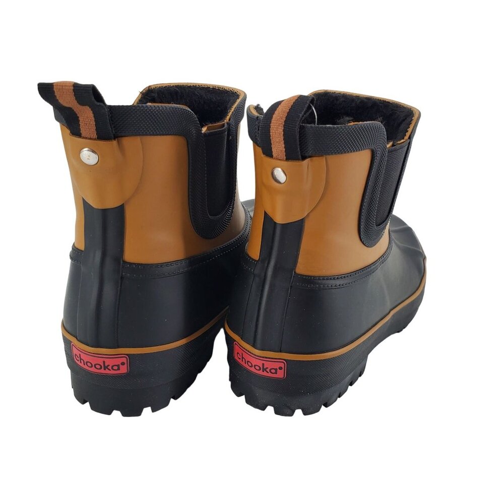 Chooka 8 Rain Boots Chelsea Duck Waterproof Outdoor Faux Fur Rubber Ankle Shoes - Picture 13 of 16
